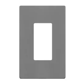 1-Gang Decorator Rocker Screwless Wall Plate Gray