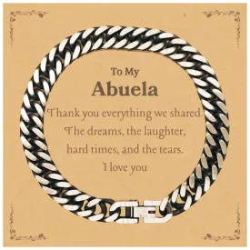 Abuela Cuban Link Chain Bracelet - A Token of Love and Appreciation for Holidays and Birthdays - Engraved Jewelry for Her with Hope and Inspiration