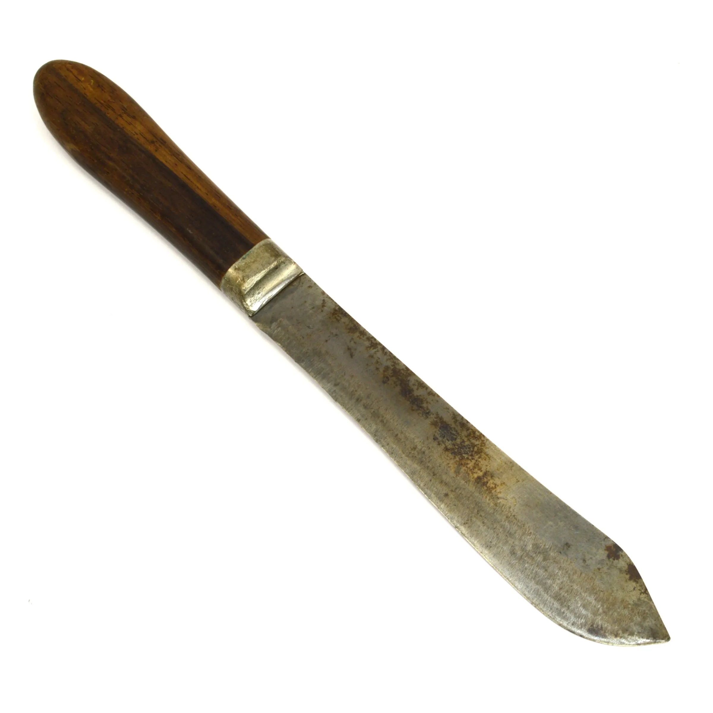 Antique J. Russell Green River Works Knife with Pewter Bolstered Handle and Script Logo