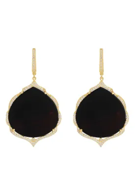 Antoinette Earrings Gold Black Onyx