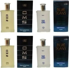 Aone CMS and Blue Jeans Perfume 100ML Each (Pack of 4) Eau de Parfum - 400 ml