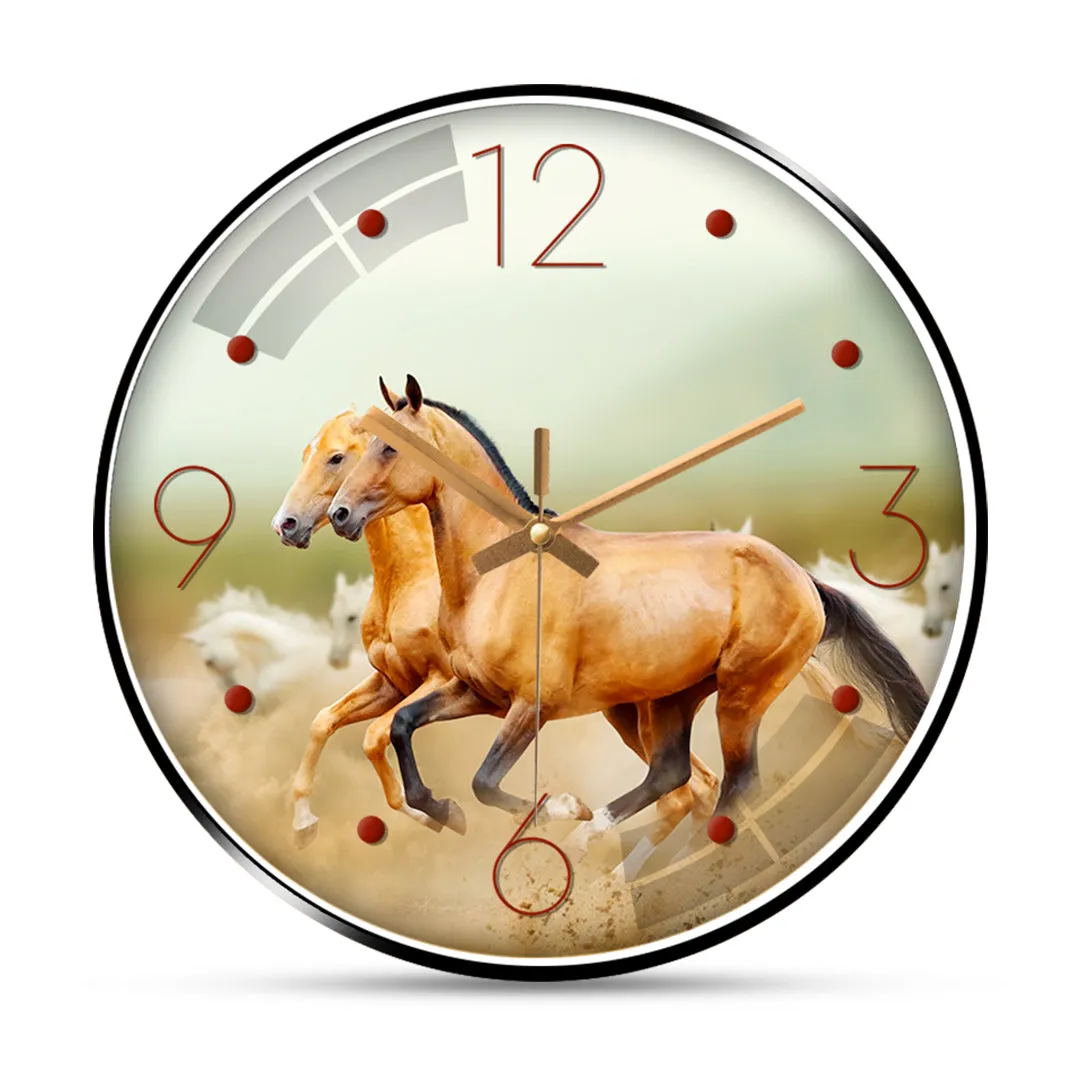 Beautiful wild horse wall clock