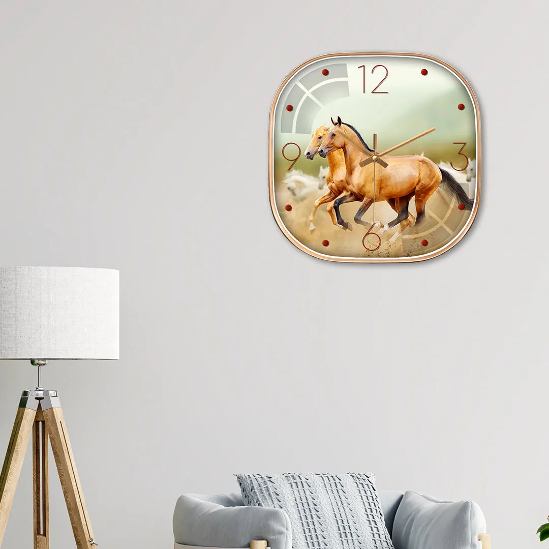 Beautiful wild horse wall clock