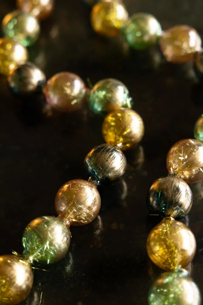 Black, Green & Gold Bauble Garland