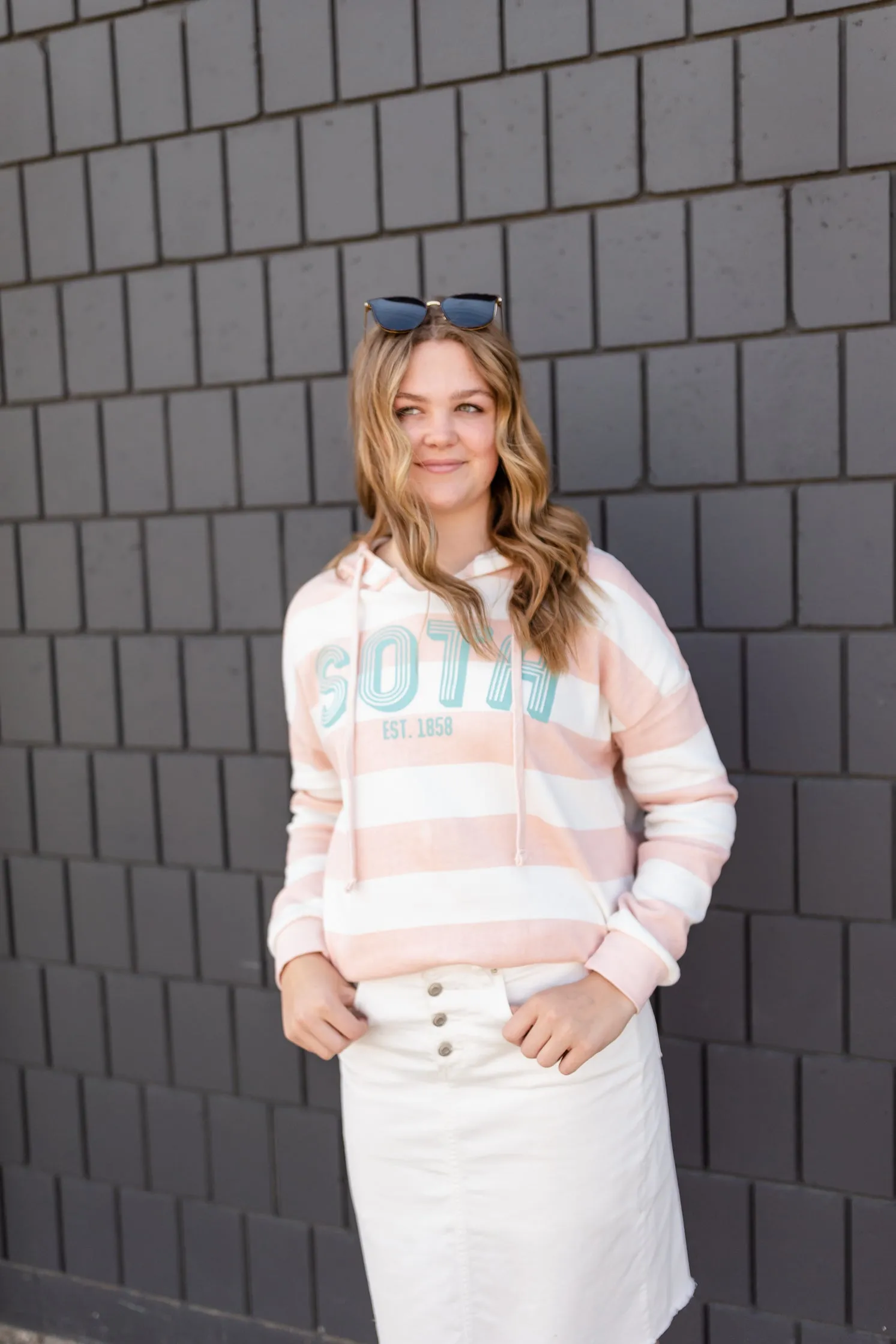 Blush Striped Sota Pullover Sweatshirt - FINAL SALE