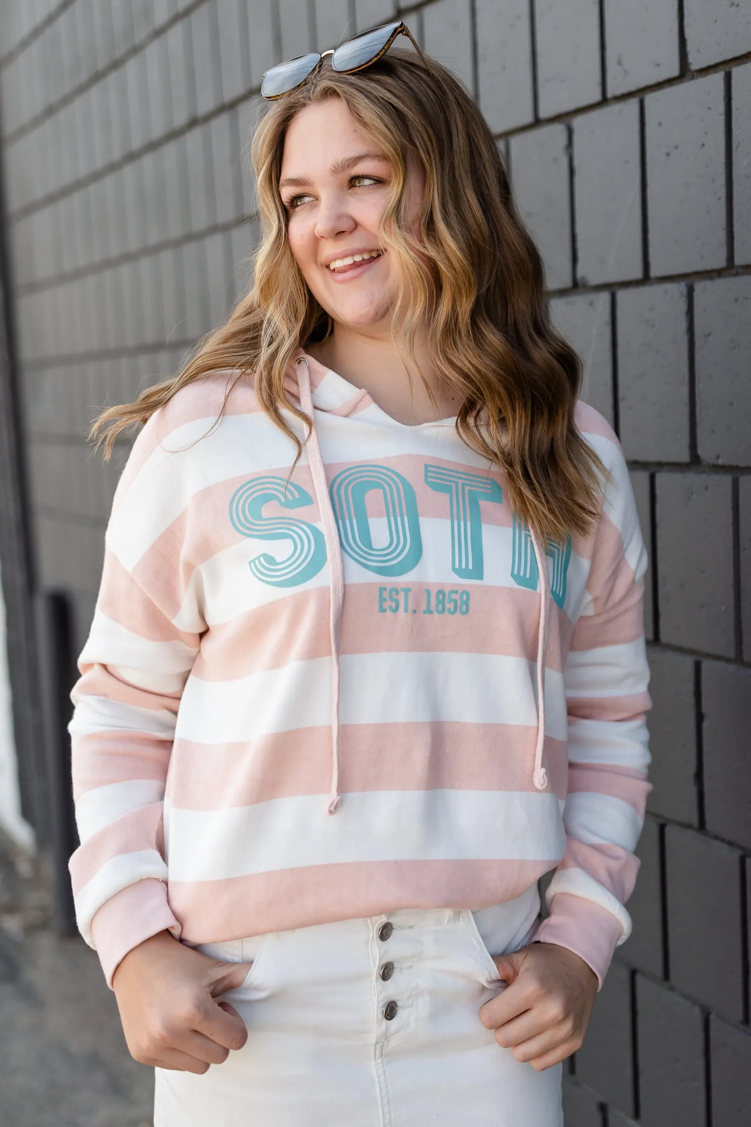 Blush Striped Sota Pullover Sweatshirt - FINAL SALE