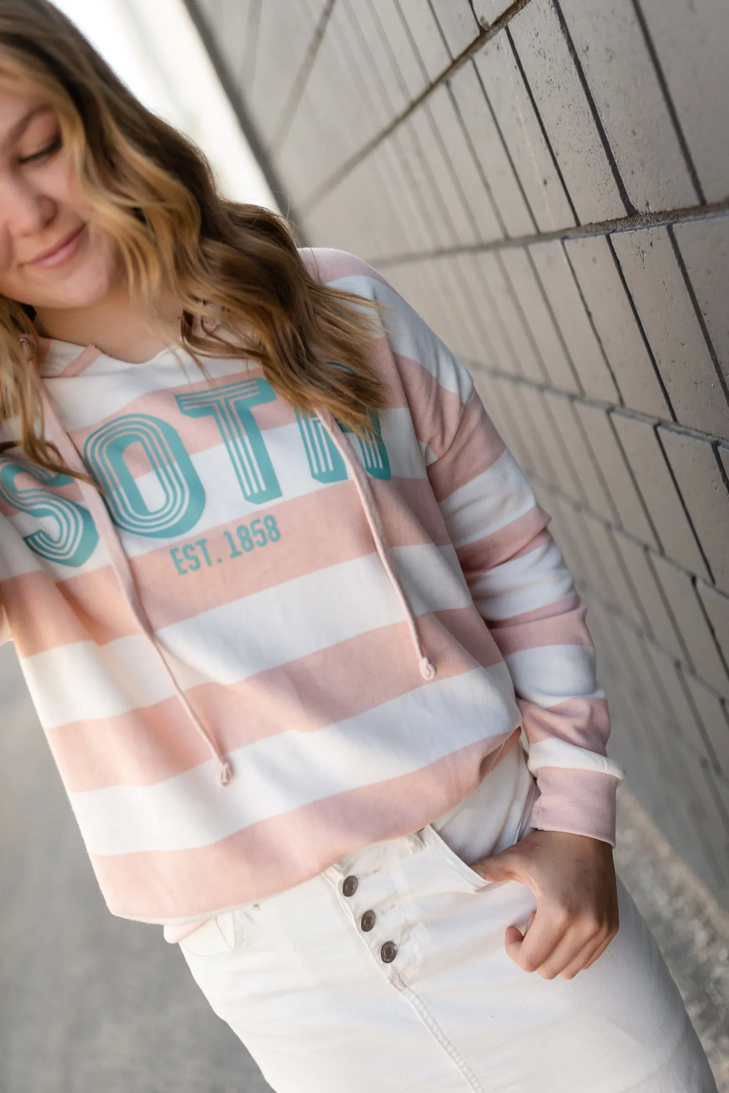 Blush Striped Sota Pullover Sweatshirt - FINAL SALE