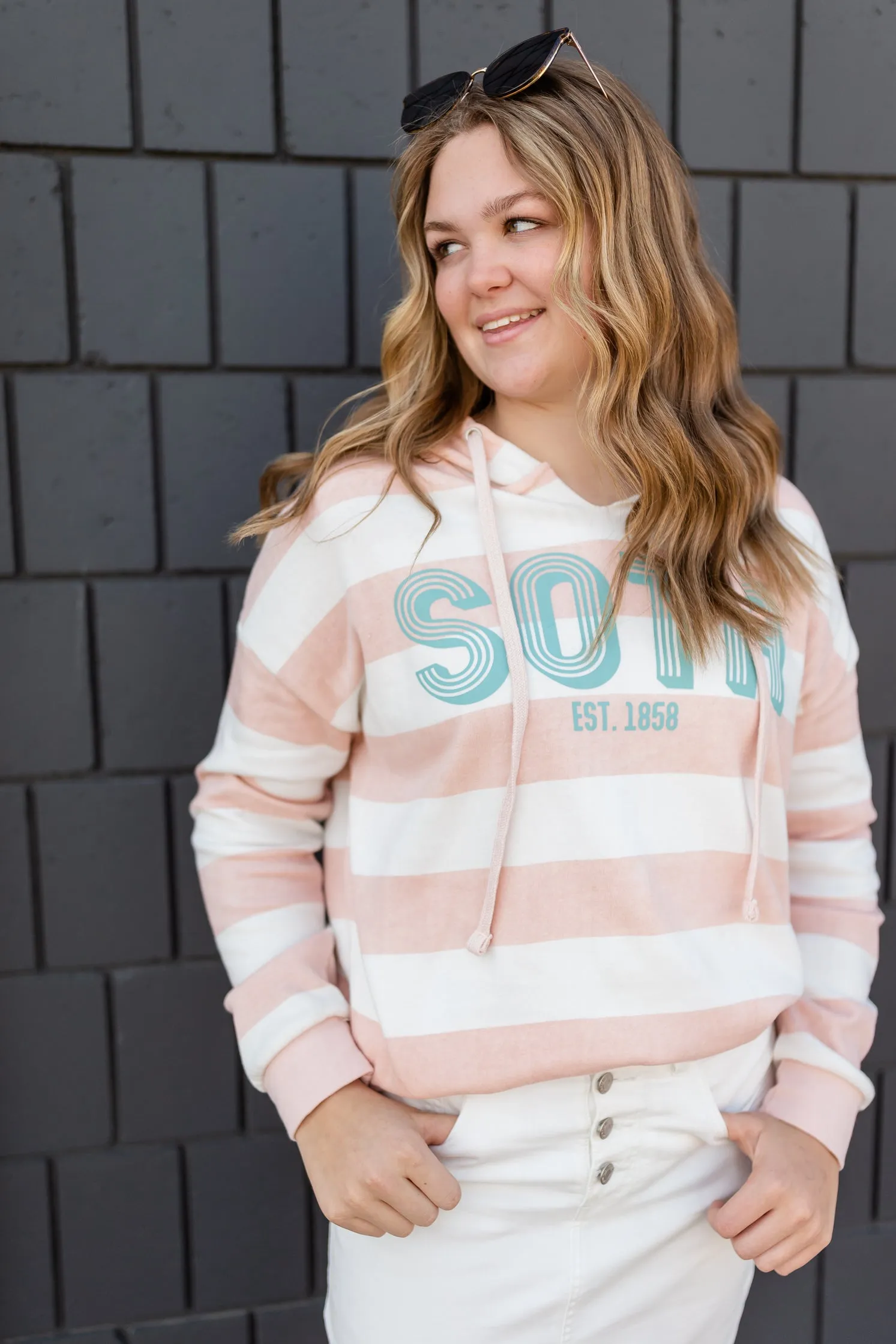 Blush Striped Sota Pullover Sweatshirt - FINAL SALE