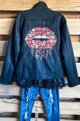 Cool & Chic Embroidered Jacket - Black - SALE