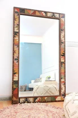 DARPAN - KILIM & LEATHER WALL MOUNT  MIRROR