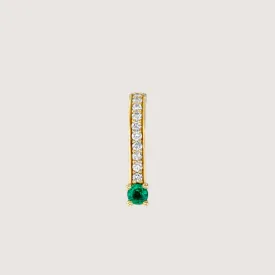 Earring 13 - Emerald & White Diamonds