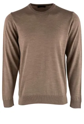 Garnet Men's Merino Wool Sweater-Beige Brown