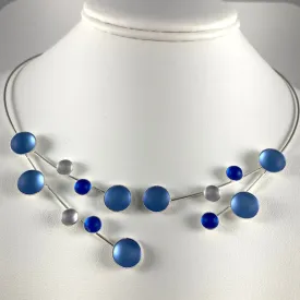 Gorgeous Blue Czech and German Glass Bead Neck Wire