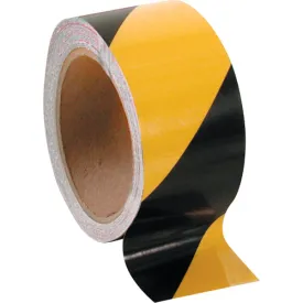 Hazard Warning Tape, Vinyl, Black and Yellow