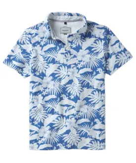 Hibiscus Print Polo Shirt