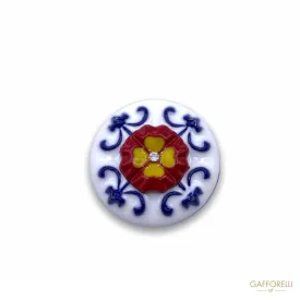 Indian Style Button with Central Rhinestones D255 - Gafforelli Srl