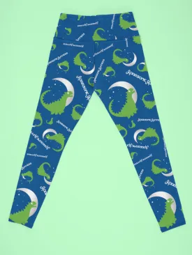 Kid's Leggings | Be Roarsome Blue