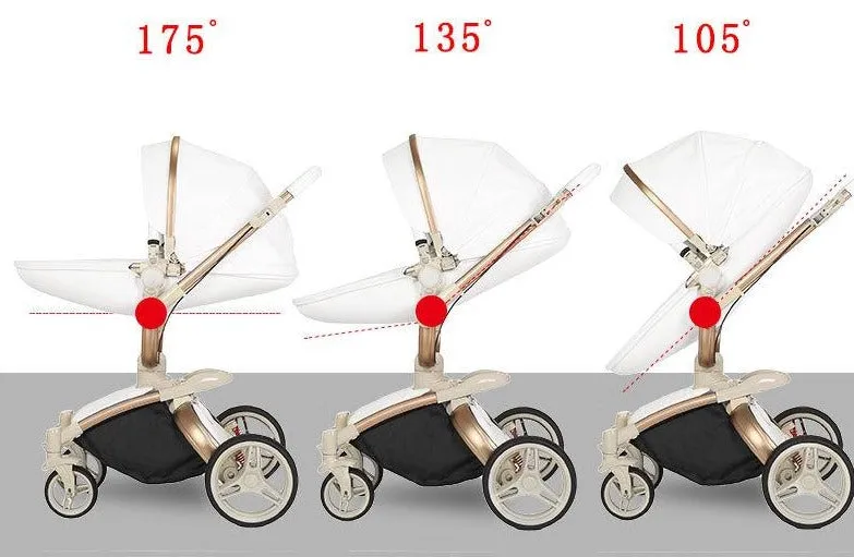 Luxe PU Leather 3 in 1 Stroller