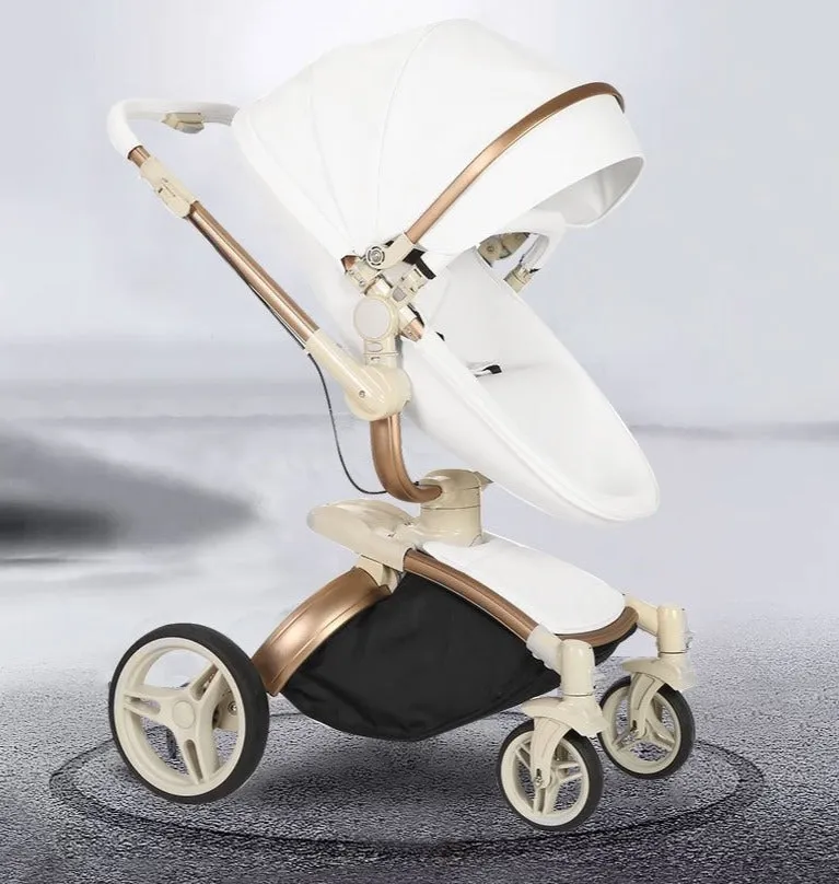 Luxe PU Leather 3 in 1 Stroller