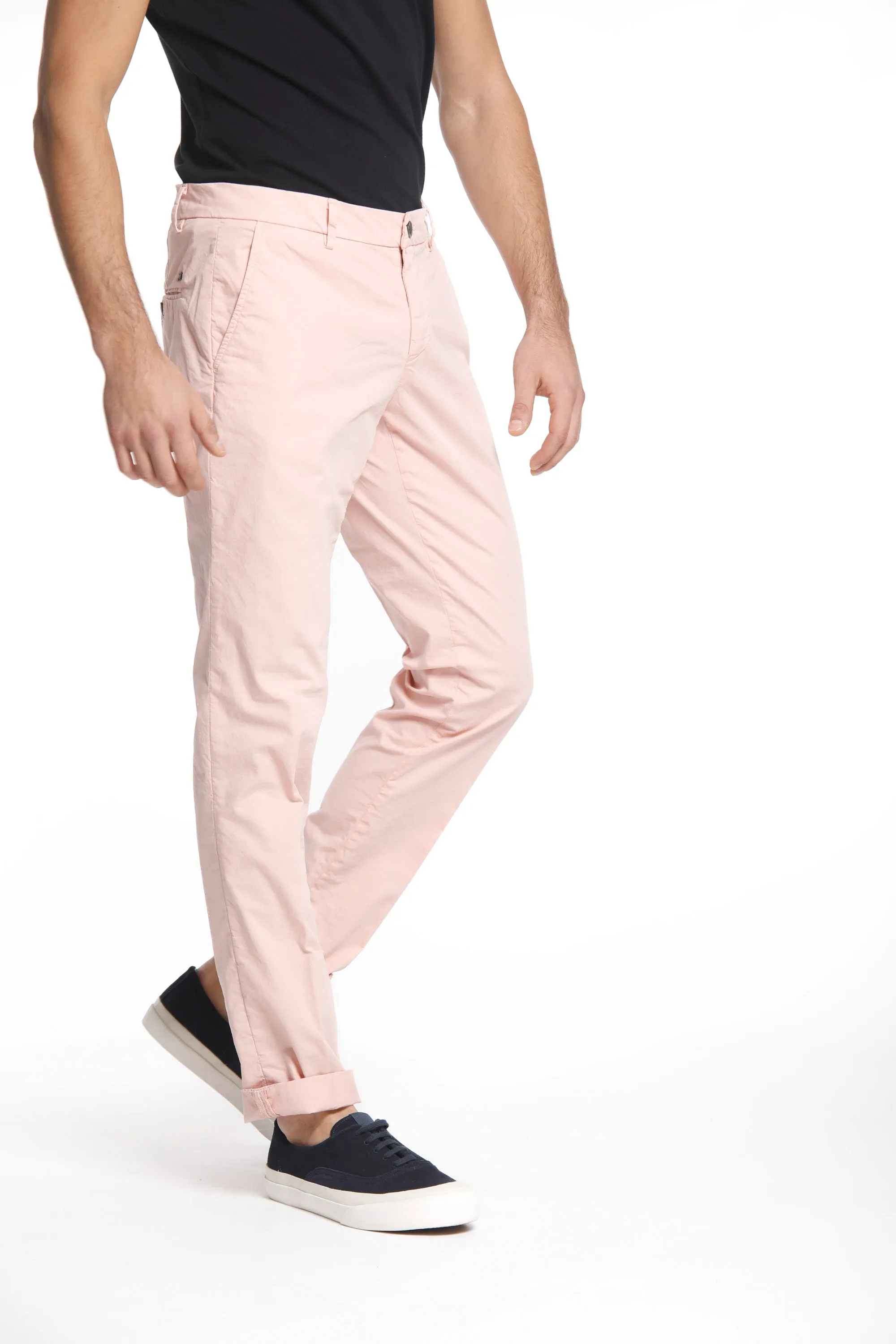 Milano Style pantalone chino uomo in gabardina stretch extra slim fit ①