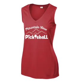 Mountain View Pickleball Club | Women’s Sleeveless Athletic Shirt | 100% Polyester