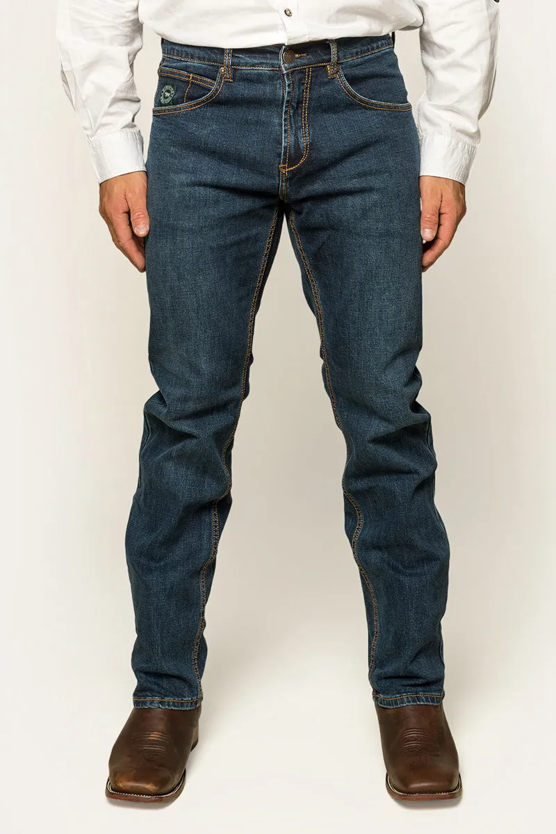 Muster Mens Slim Straight Fit Jean - Dark Wash Blue