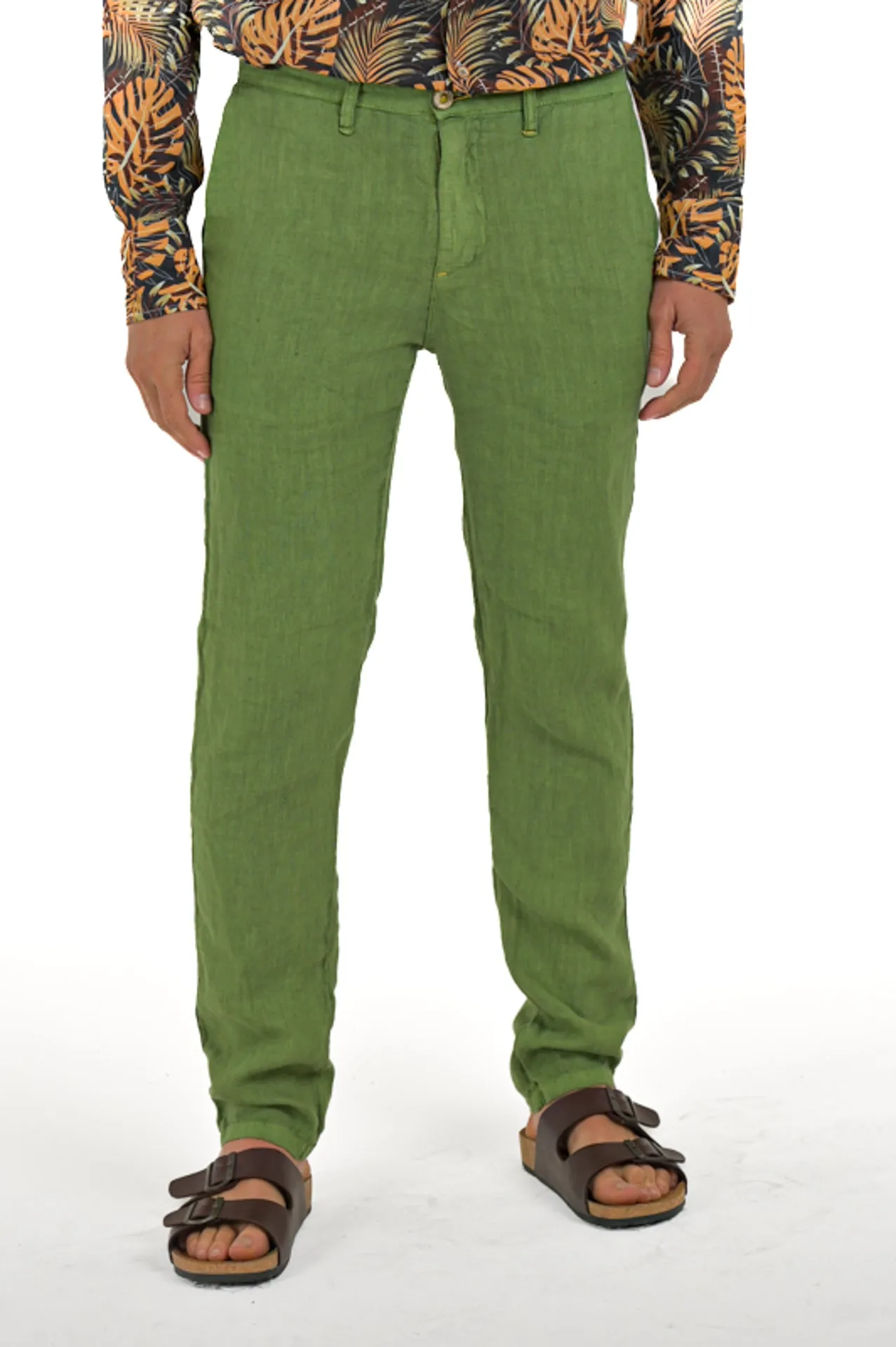 Pantalon slim Sonic Lino Verde Pera SS24