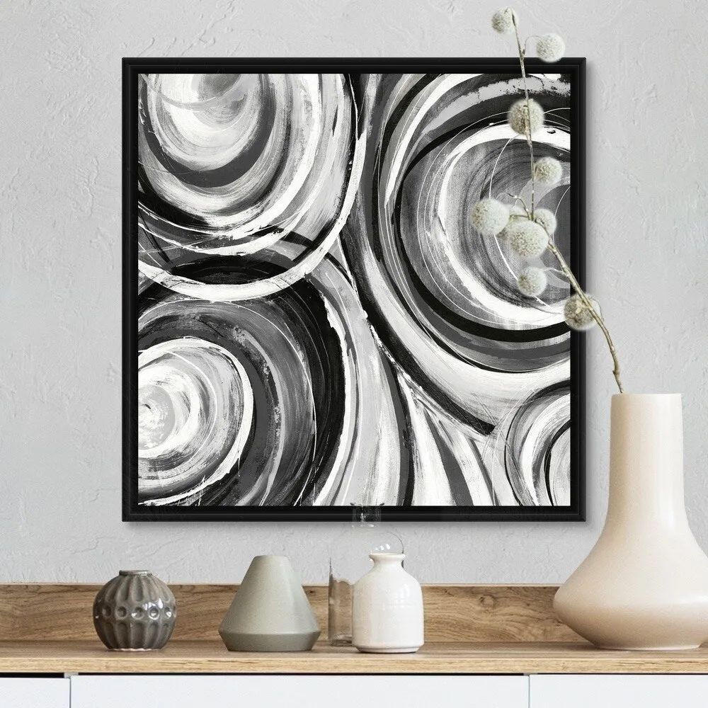 "#3 II" Black Float Frame Canvas Art