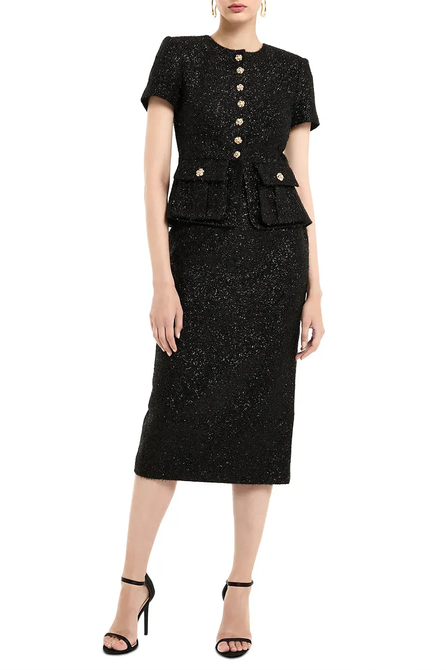 Tinsel Boucle Tailored Midi Dress