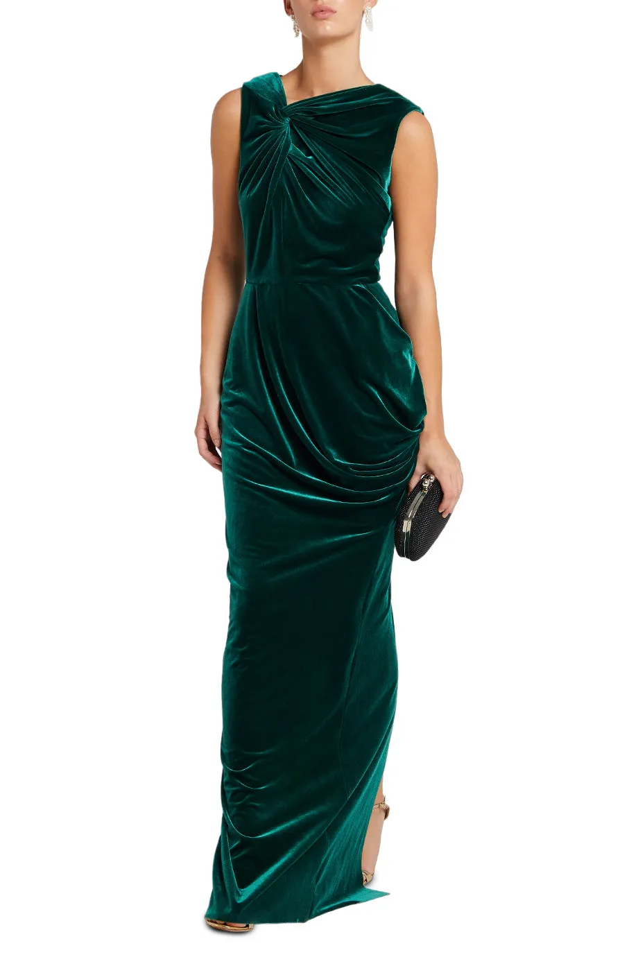 TWISTED NECKLINE GOWN